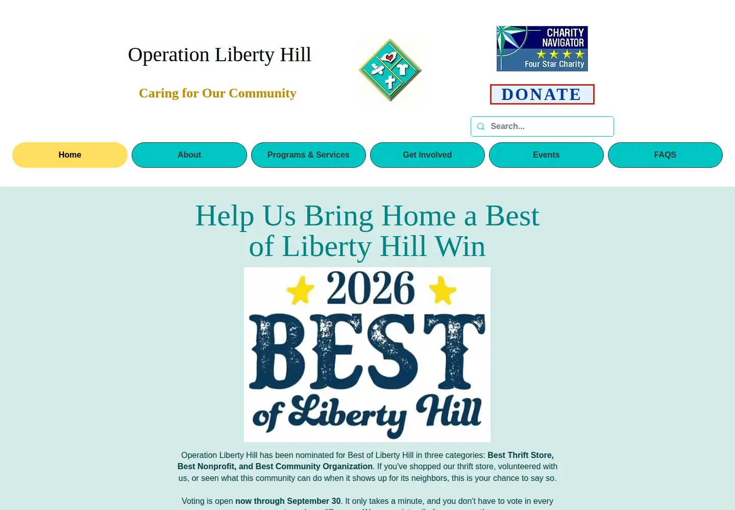 Captured homepage of operationlh.org in the current scan