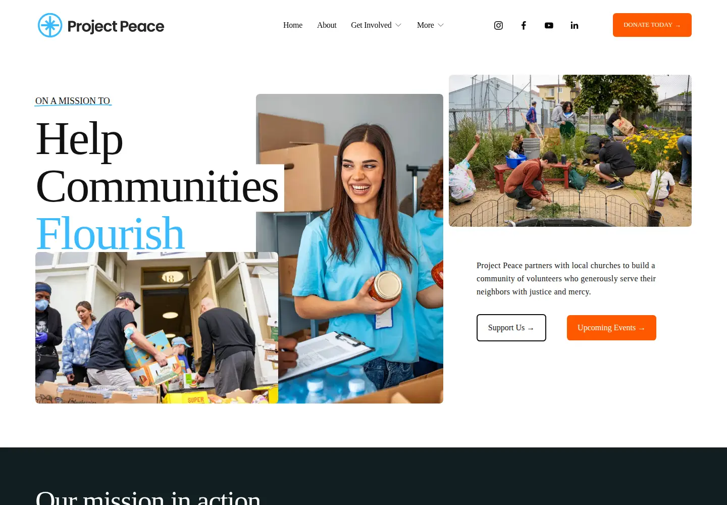Screenshot of projectpeaceeastbay.org