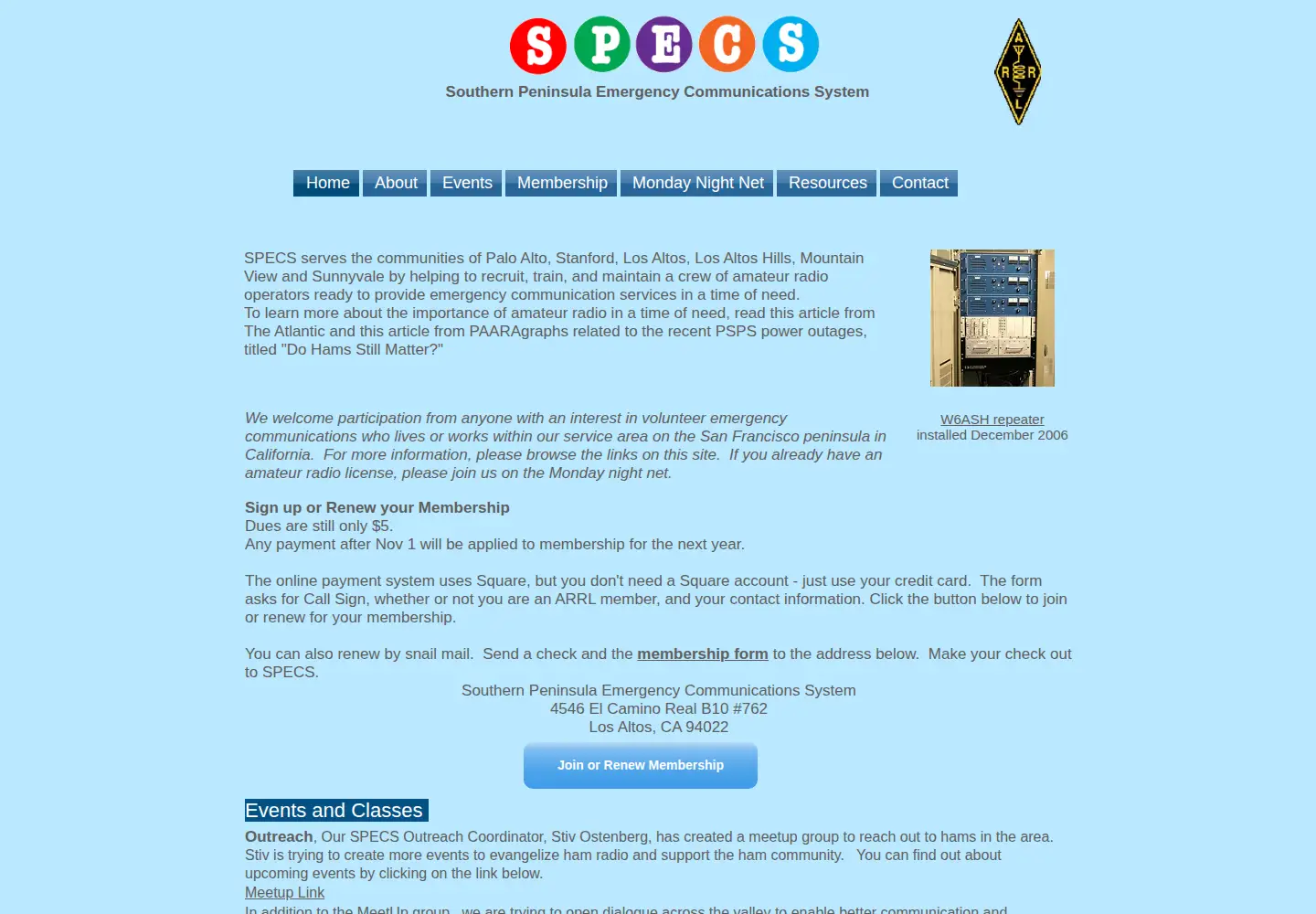 Screenshot of specsnet.org