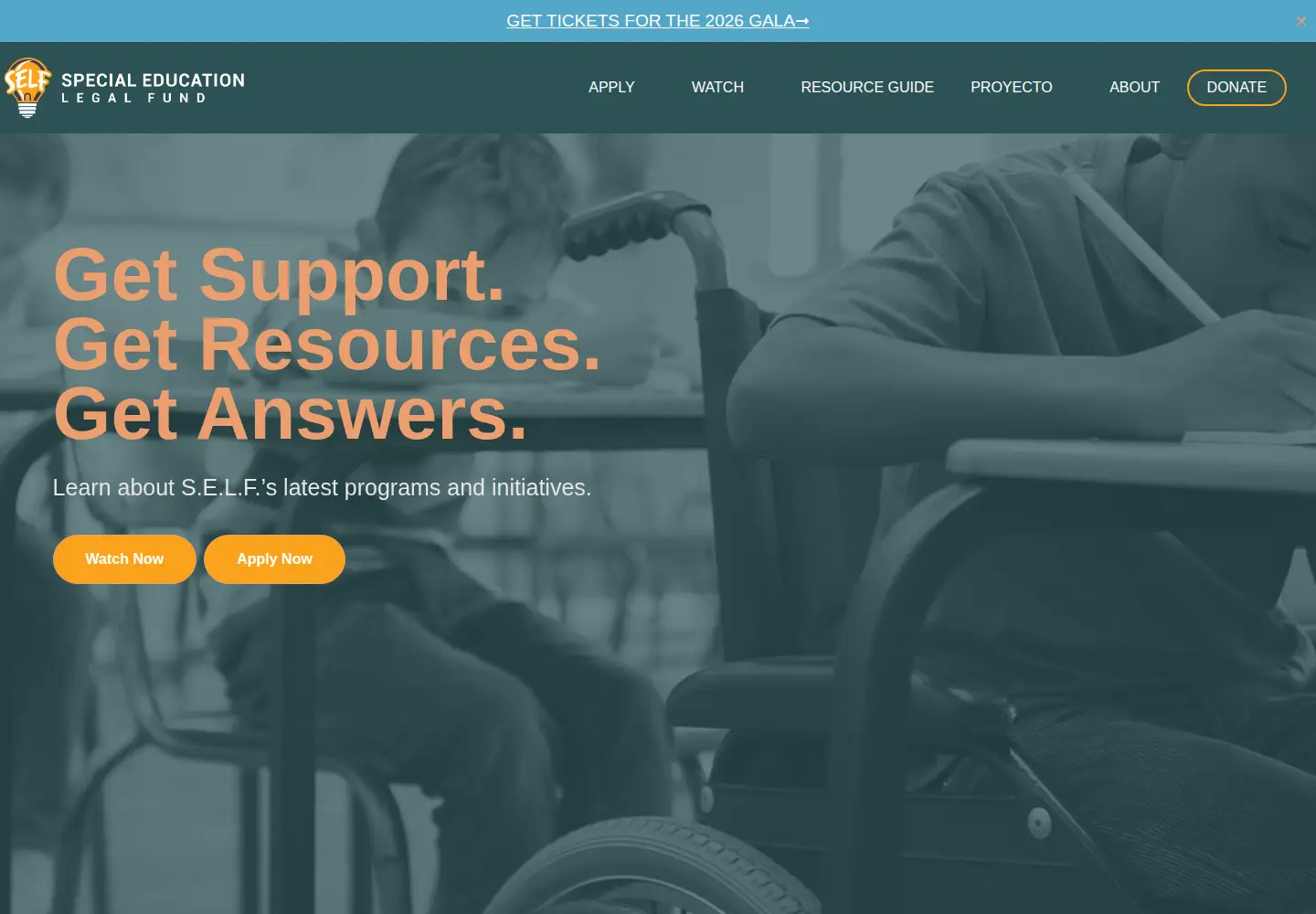 Screenshot of spedlegalfund.org