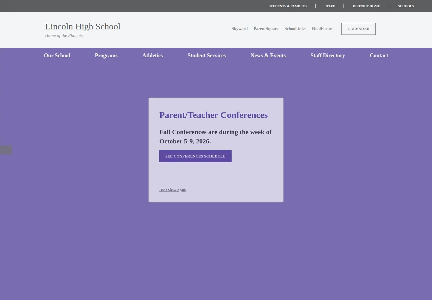 Screenshot of wallawallalincolnhs.org