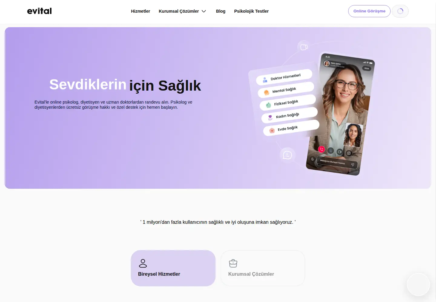 Screenshot of evital.com.tr