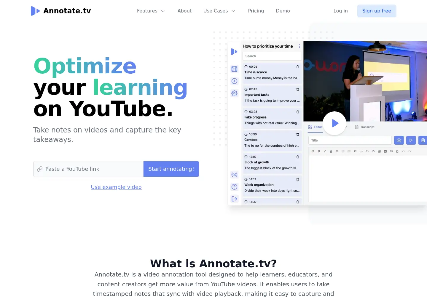 Screenshot of annotate.tv