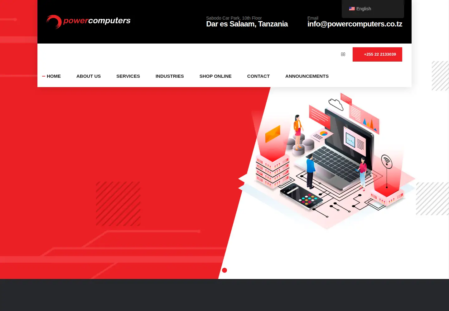 Screenshot of powercomputers.co.tz