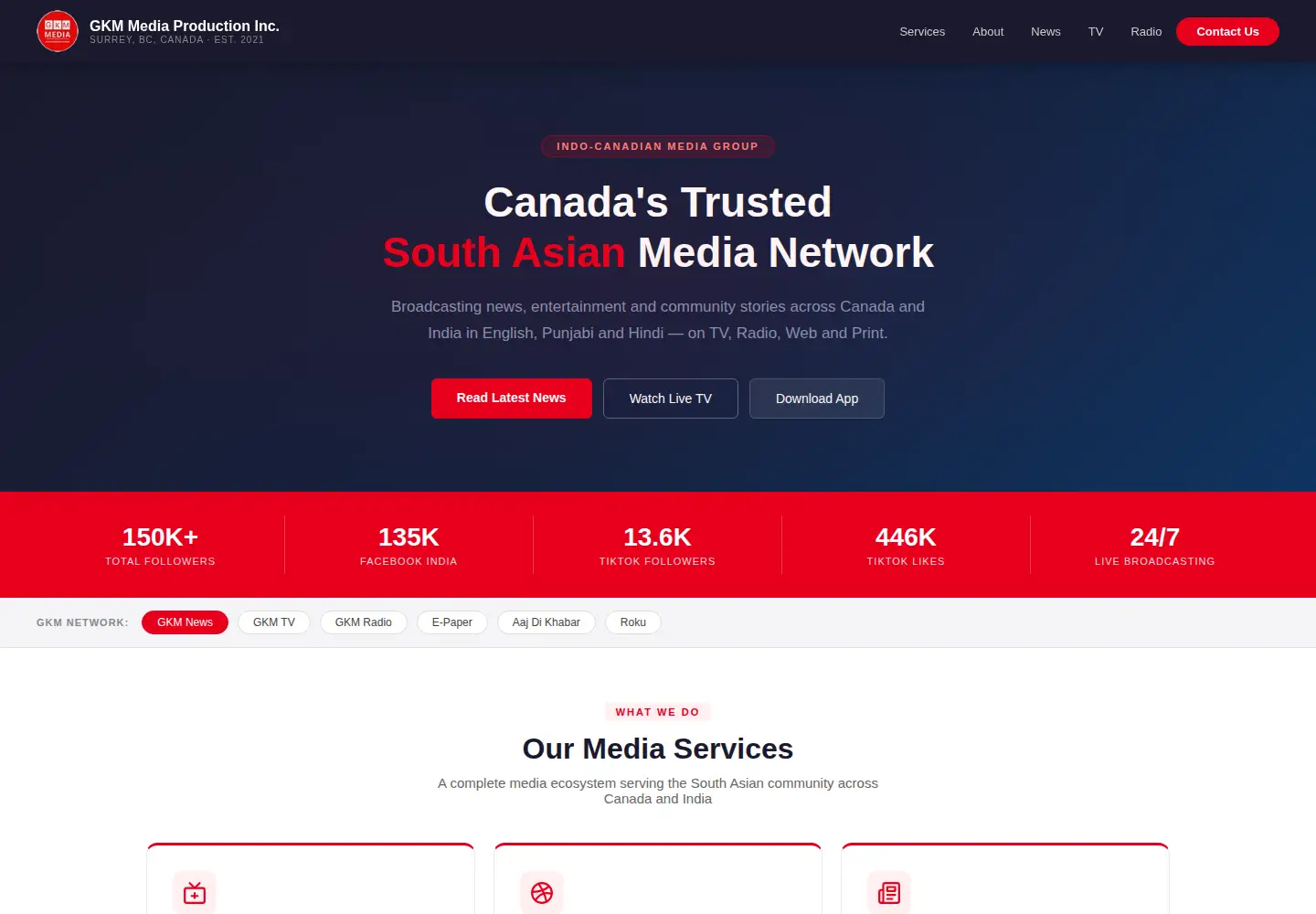 Screenshot of gkmmedia.com