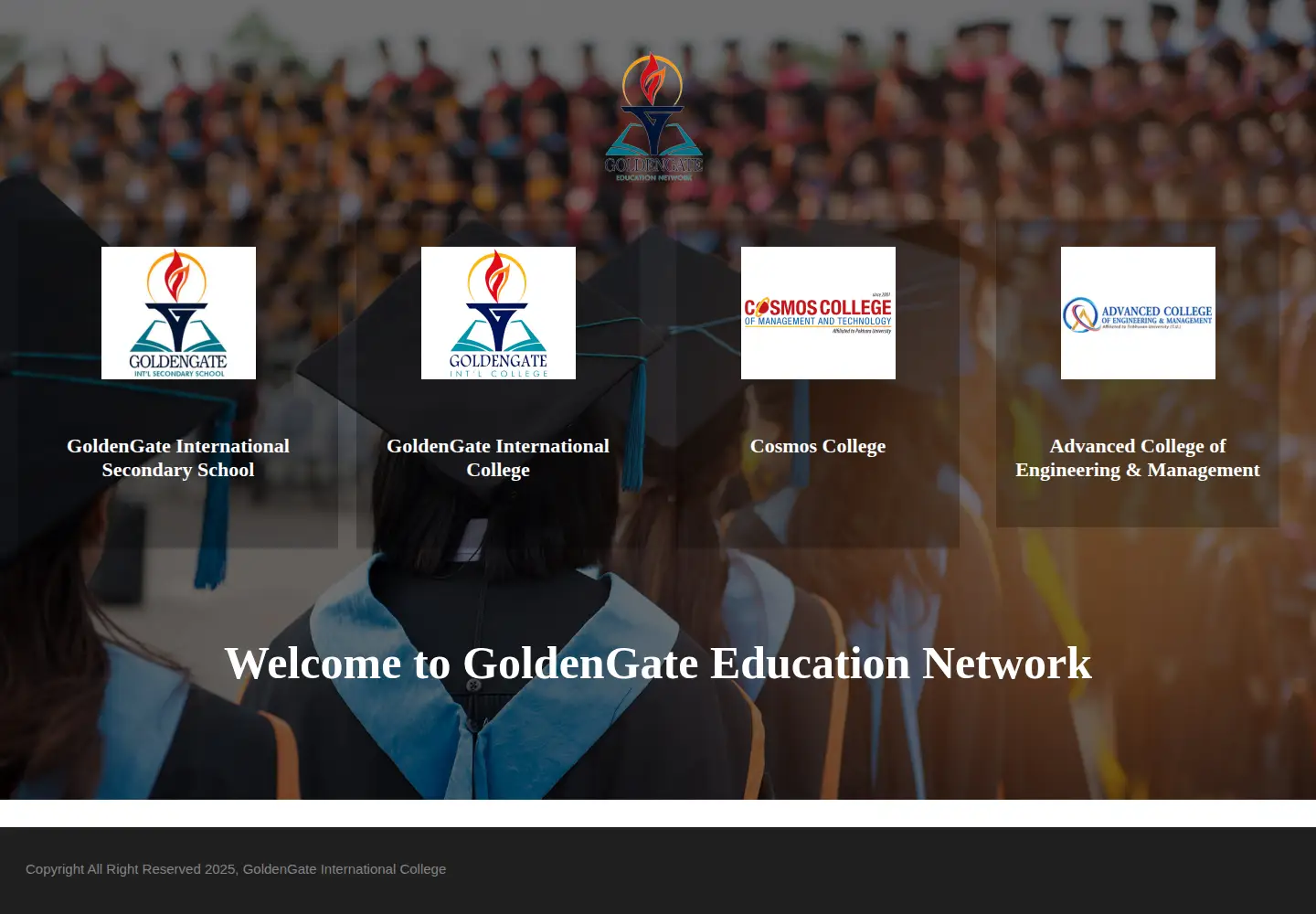 Screenshot of goldengateintl.com