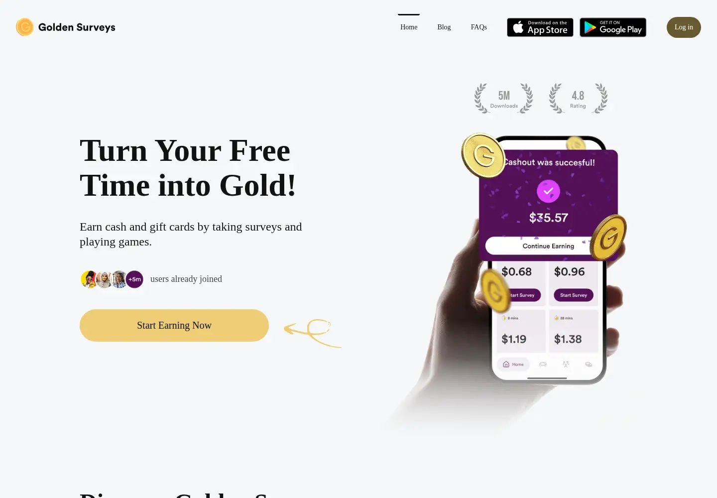 Screenshot of goldensurveys.com