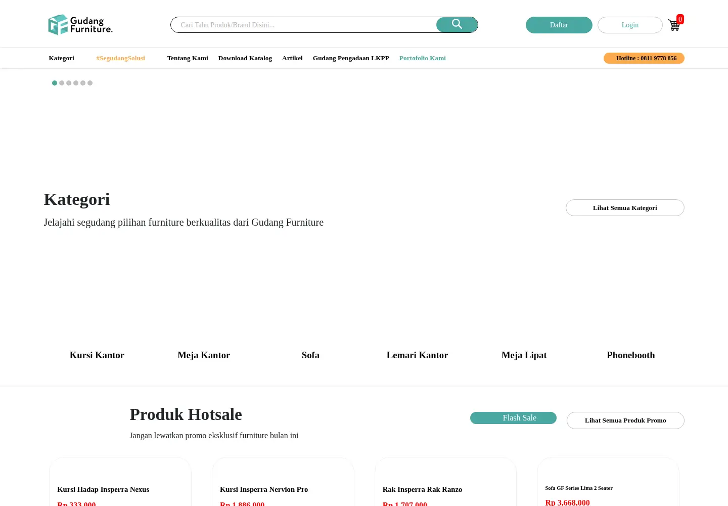 Captured homepage of gudangfurniture.com in the current scan