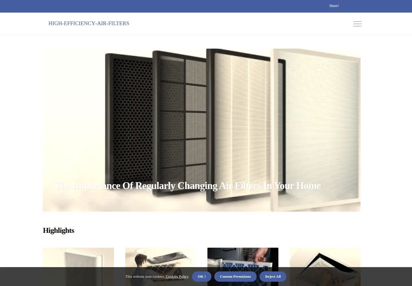 Screenshot of high-efficiency-air-filters.com