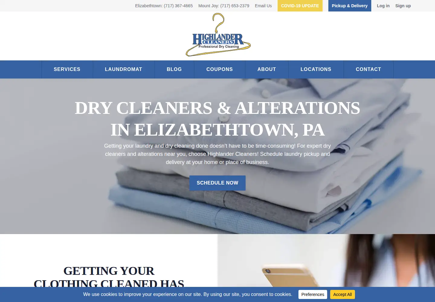 Screenshot of highlandercleaners.com