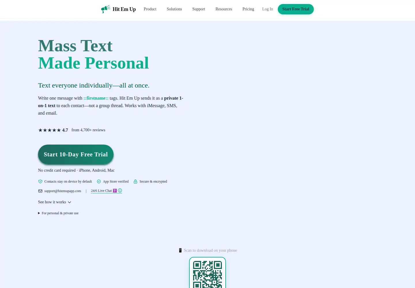 Screenshot of hitemupapp.com