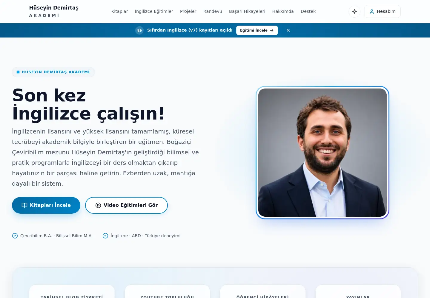 Screenshot of huseyindemirtas.com