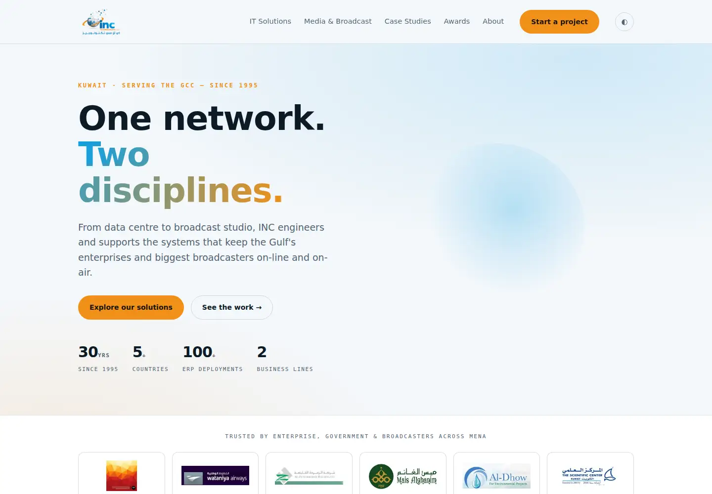 Captured homepage of inc-technologies.com in the current scan