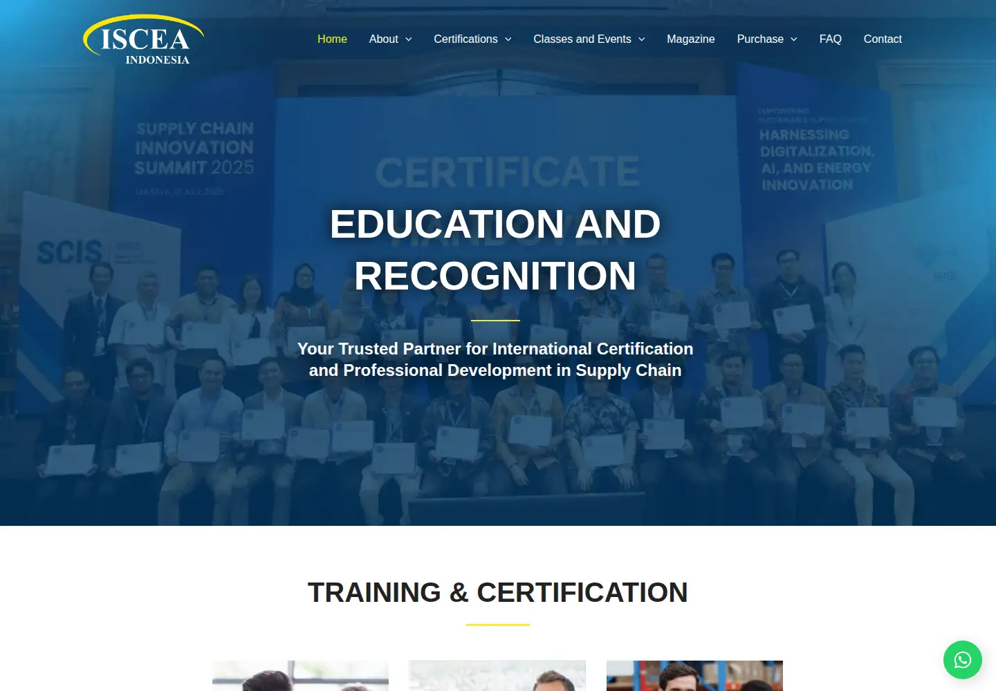 Captured homepage of isceaindonesia.com in the current scan