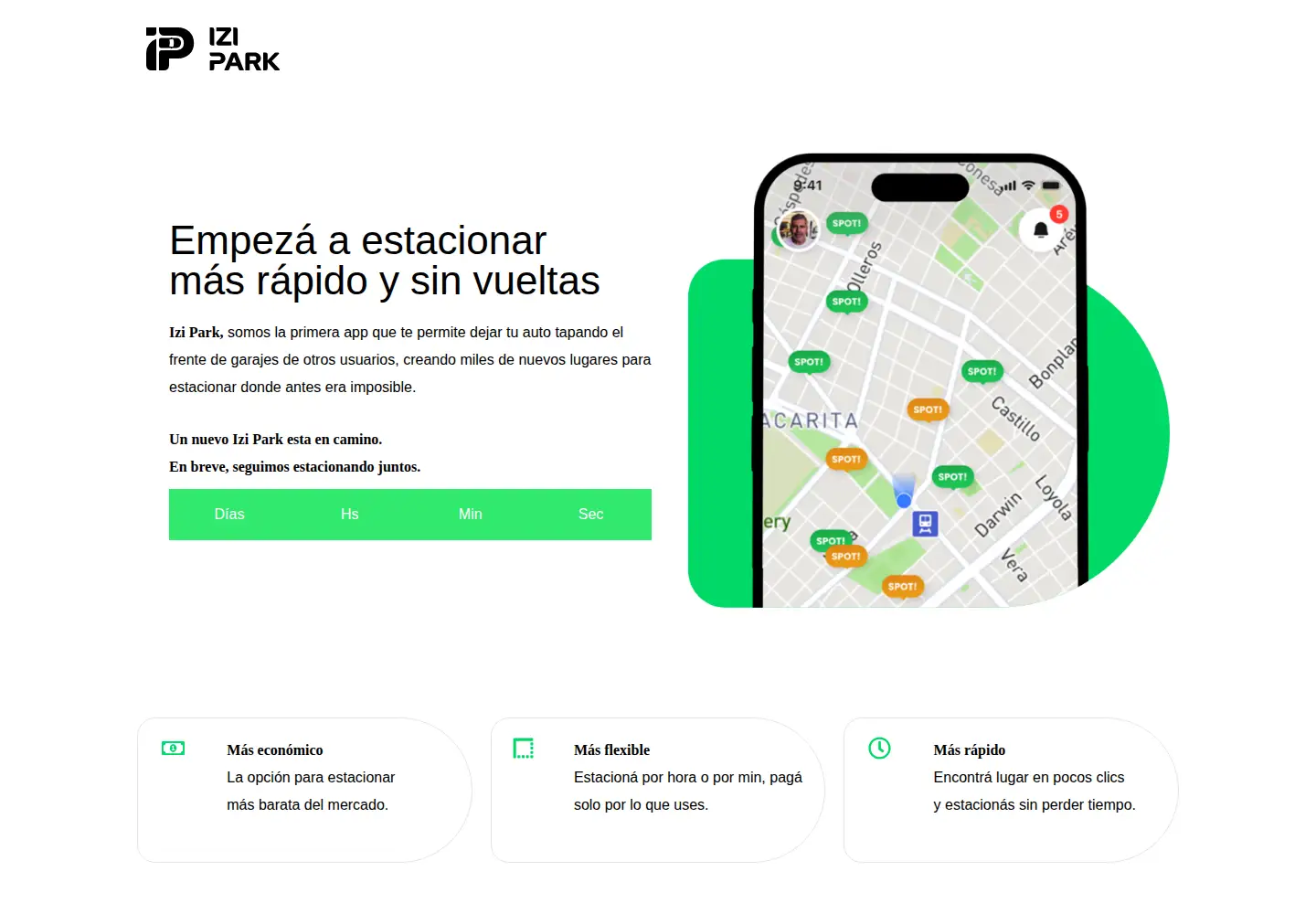 Captured homepage of iziparkapp.com in the current scan