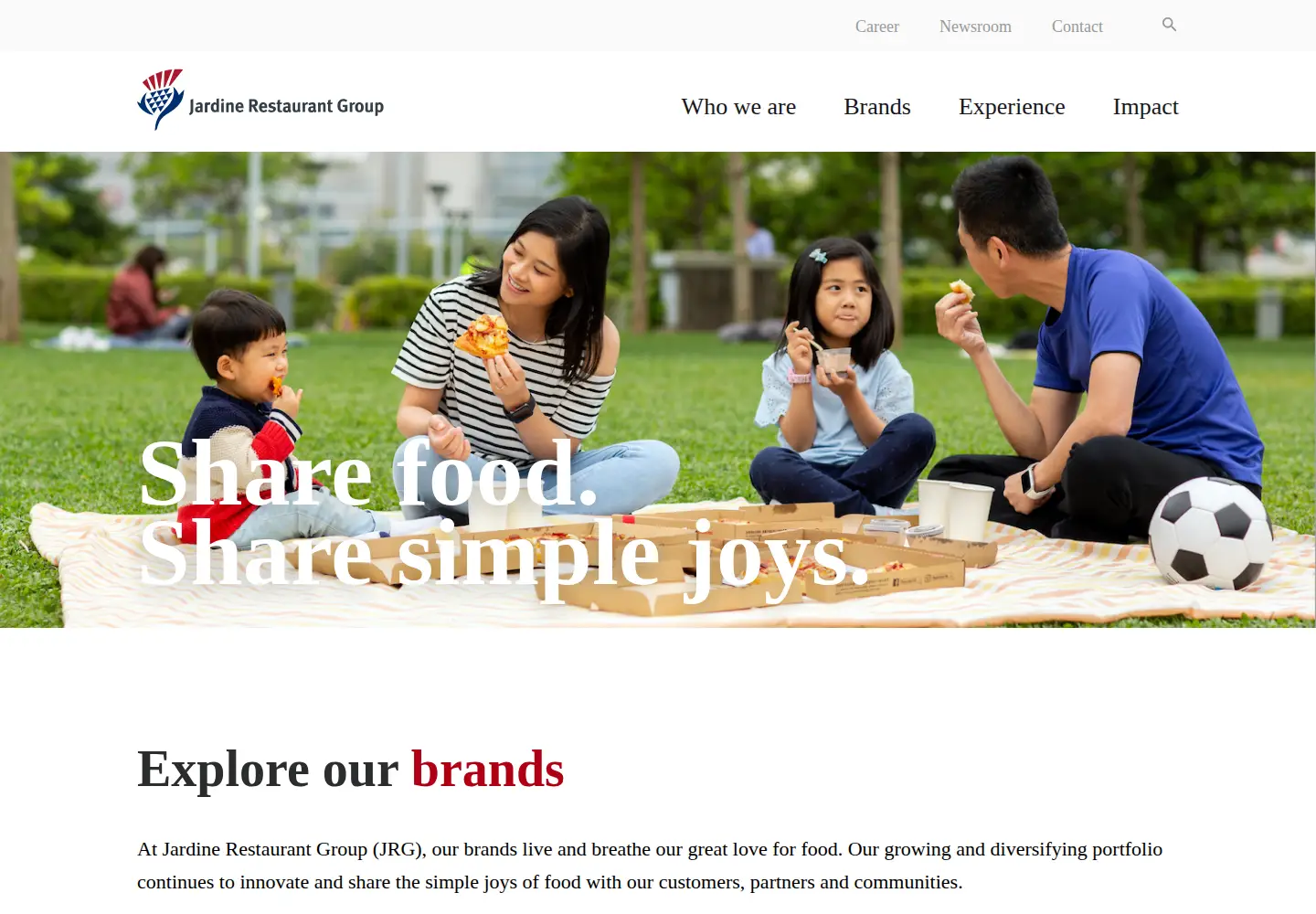 Captured homepage of jrg.com in the current scan