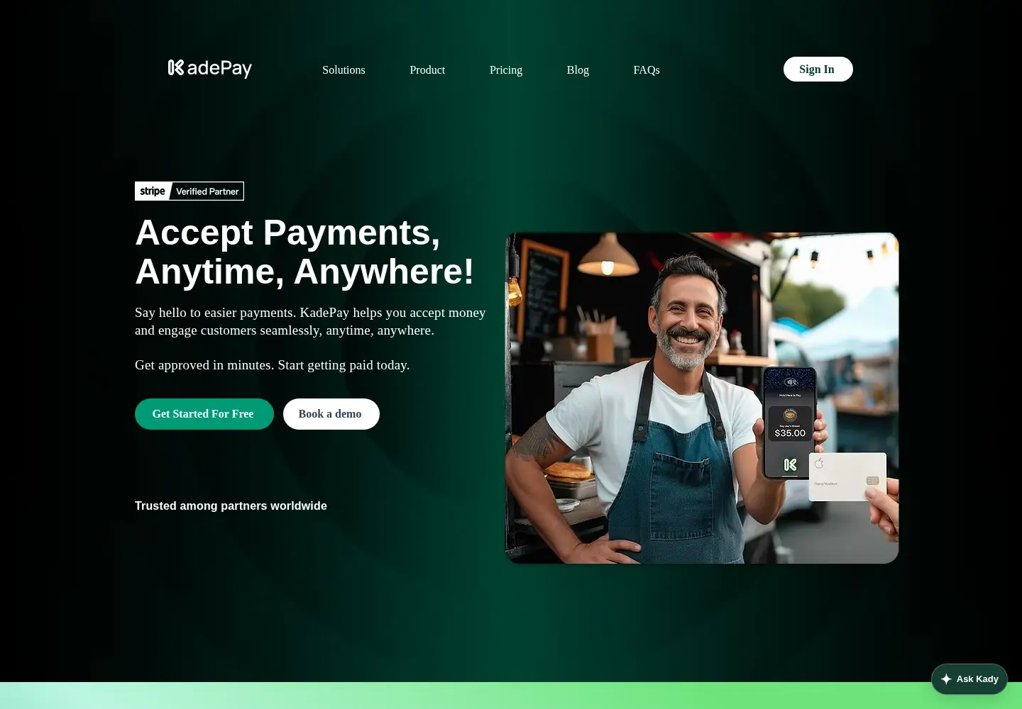 Screenshot of kadepay.com