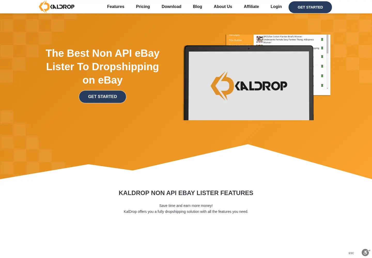 Screenshot of kaldrop.com