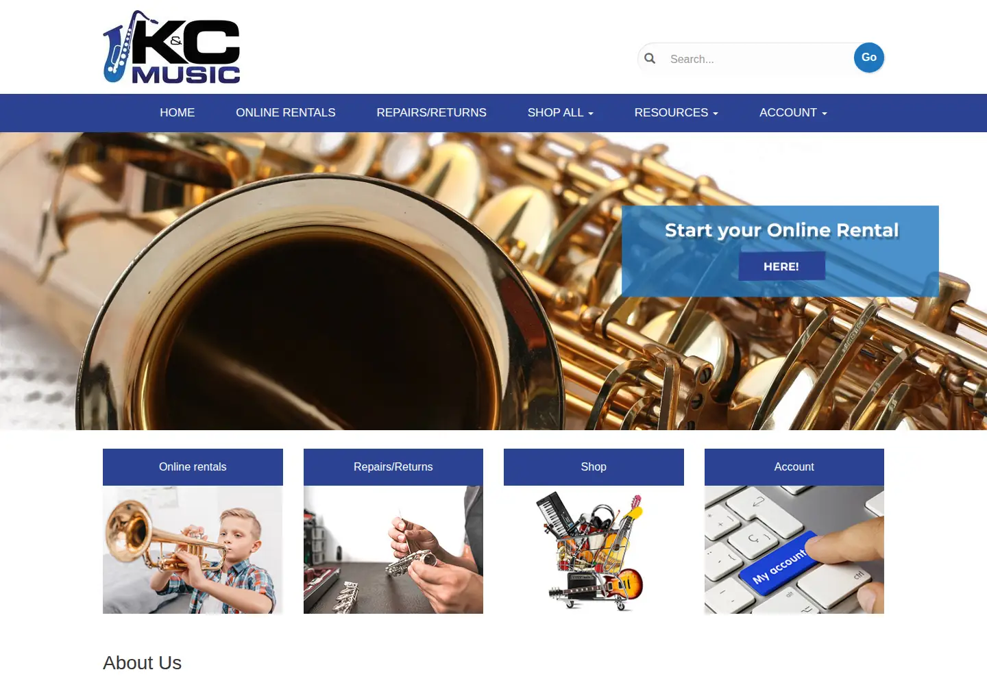 Captured homepage of kandcmusic.com in the current scan