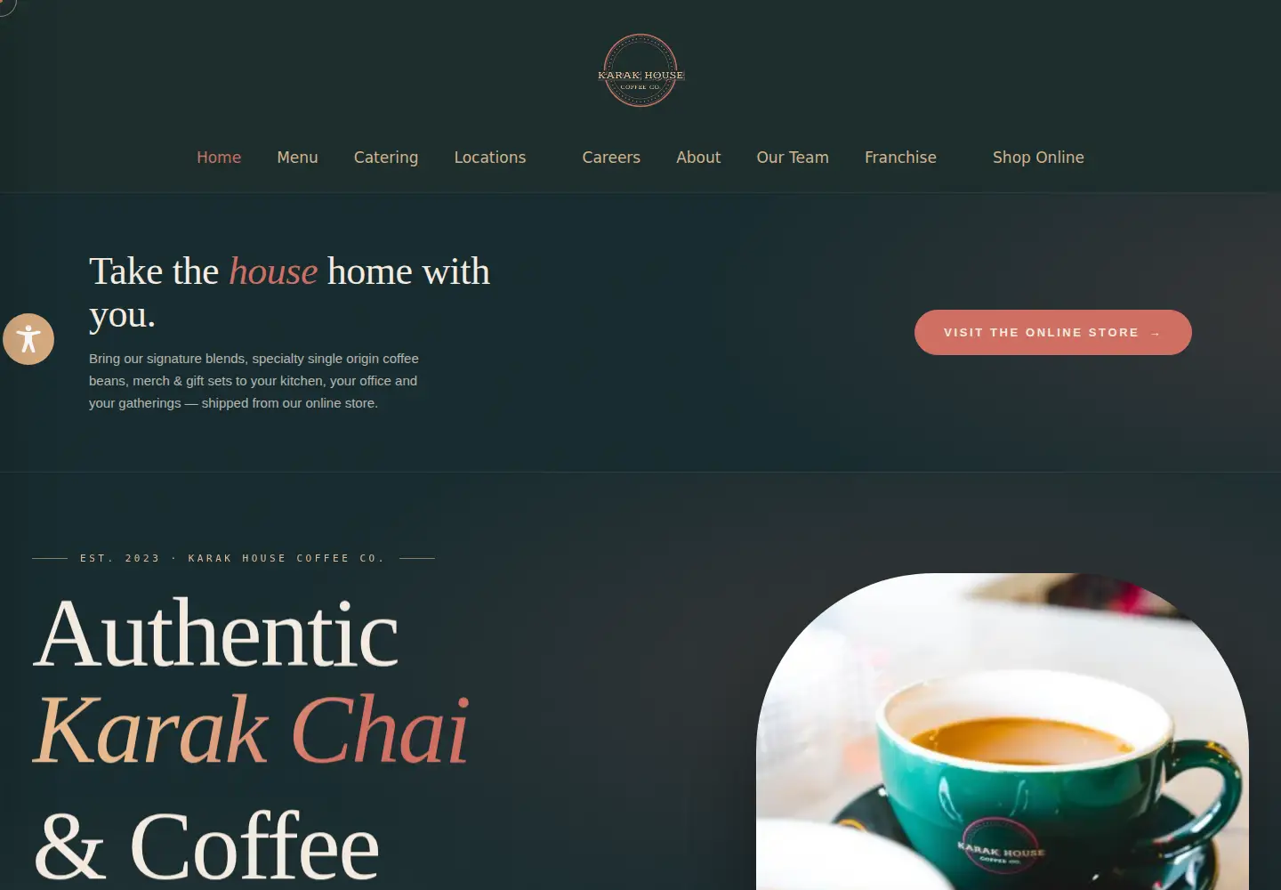 Screenshot of karakhousecoffee.com