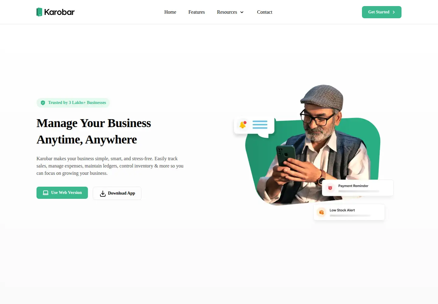 Screenshot of karobarapp.com