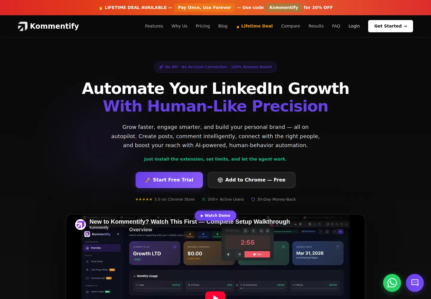Screenshot of kommentify.com