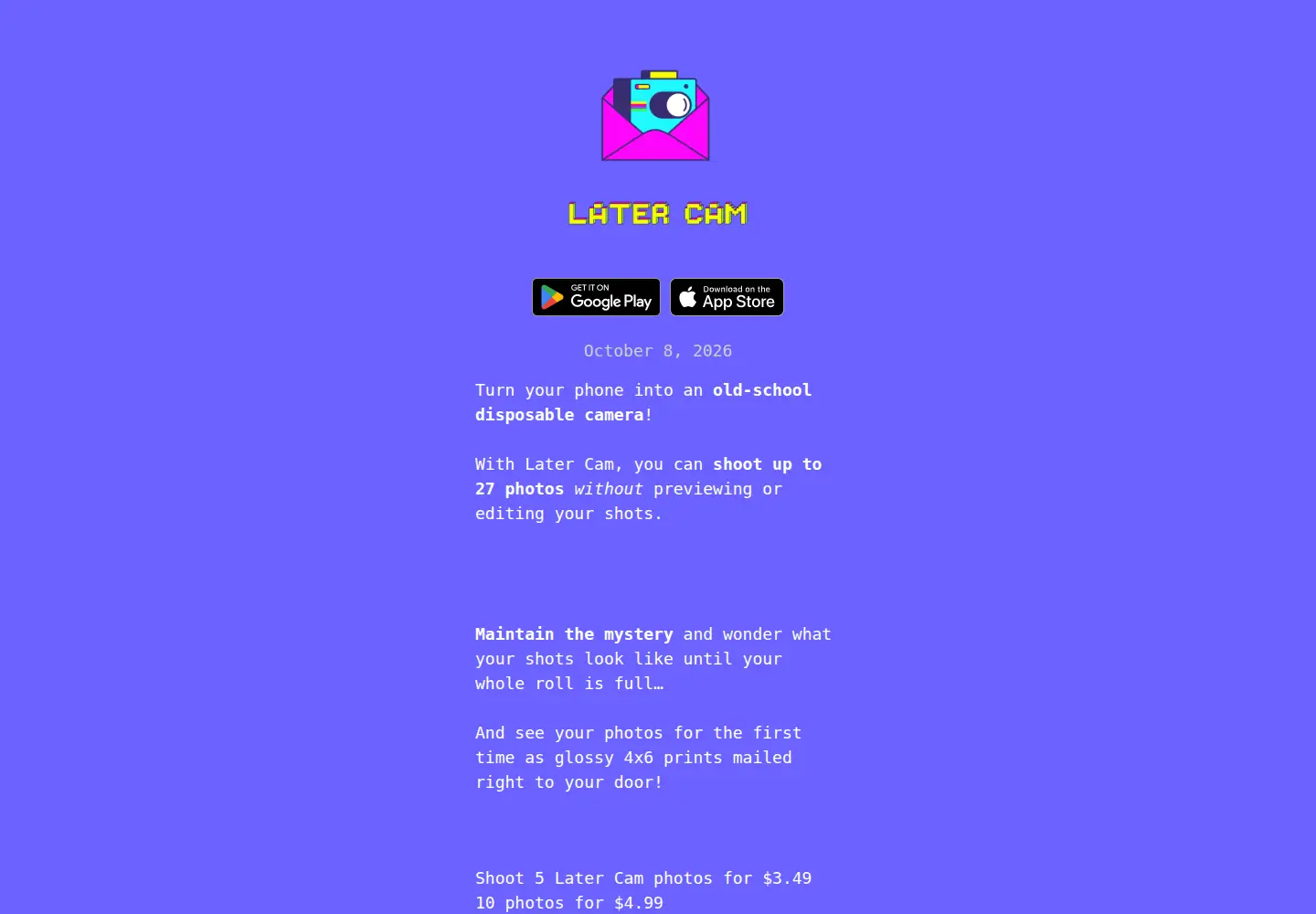 Screenshot of latercam.com