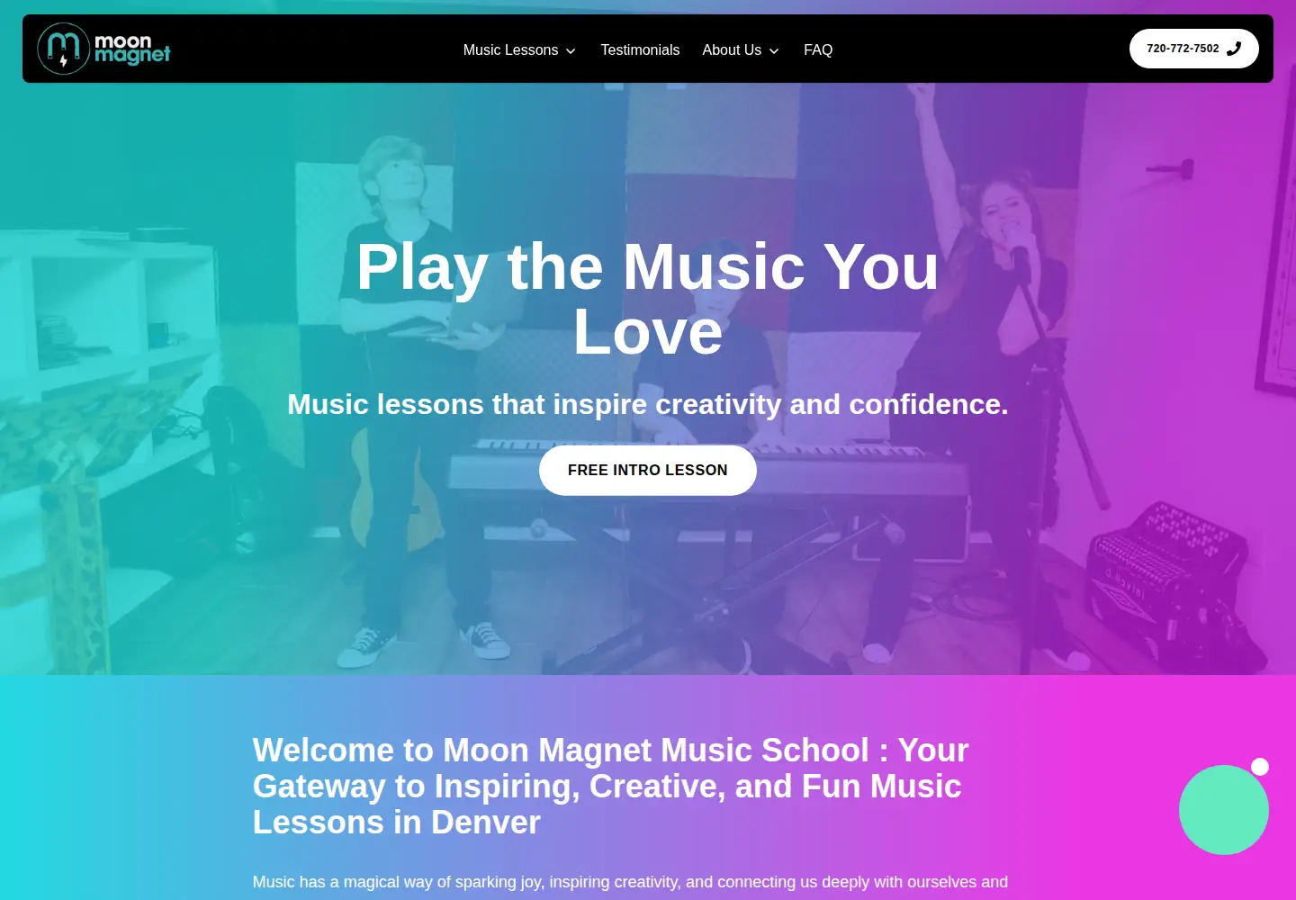 Screenshot of moonmagnetmusicschool.com