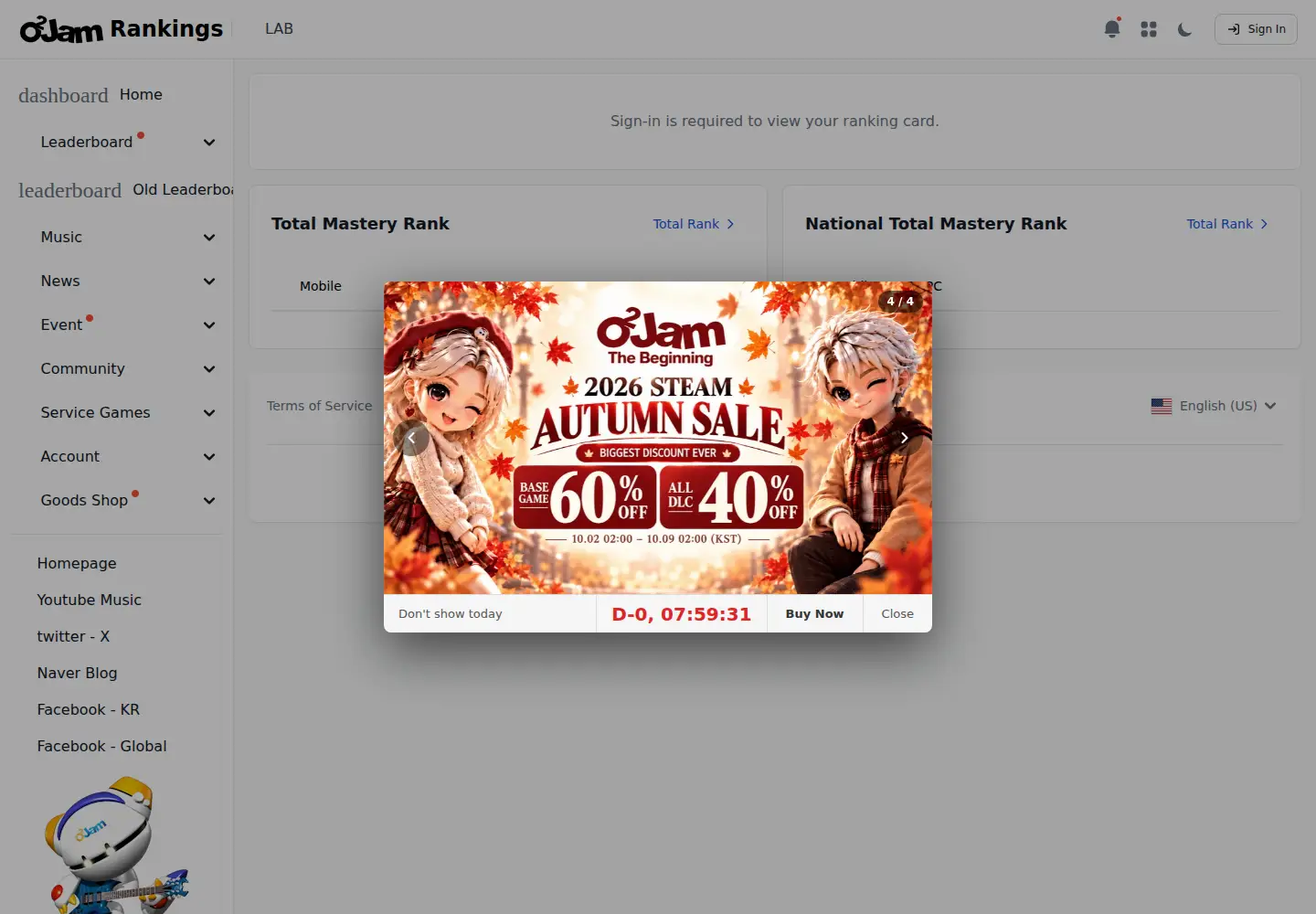Screenshot of o2jam.com