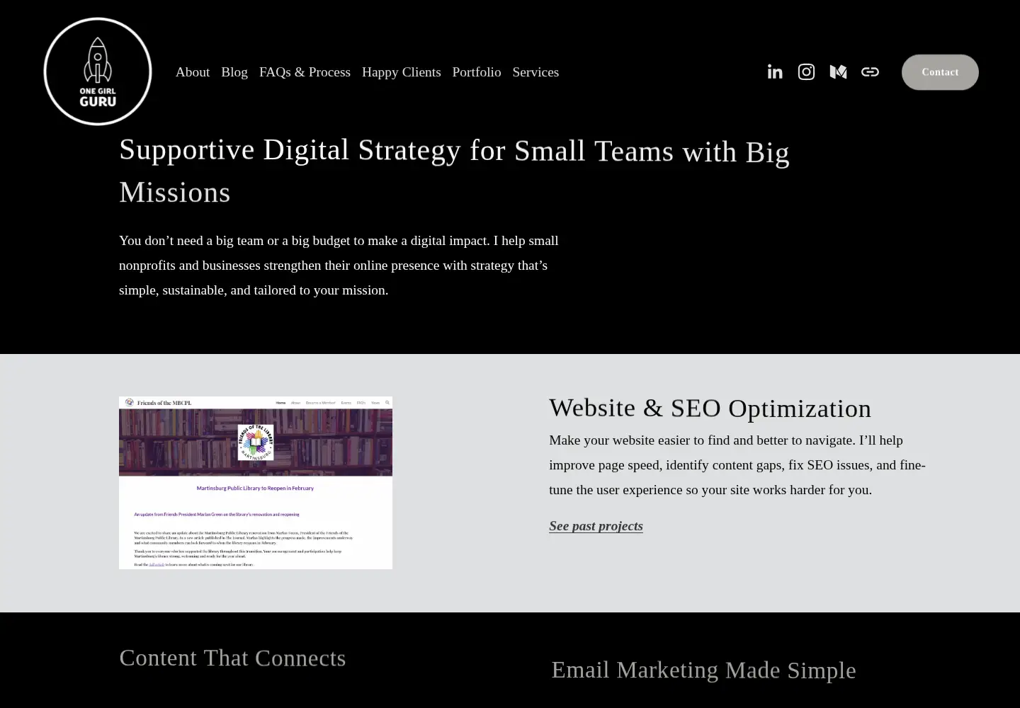 Screenshot of onegirlguru.com