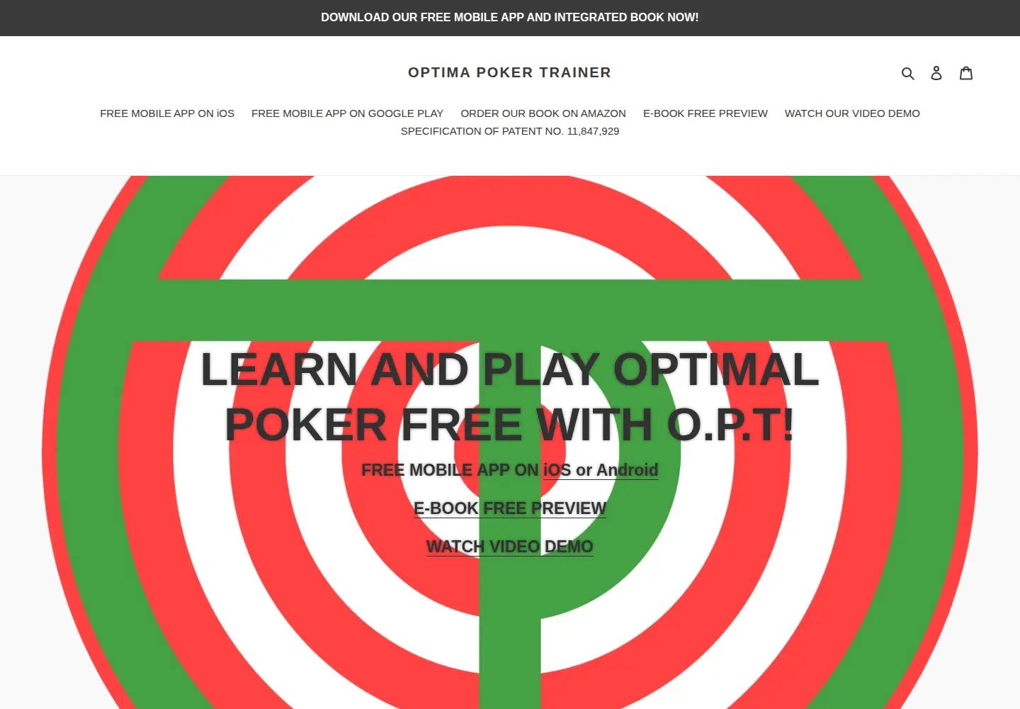 Screenshot of optimapokertrainer.com