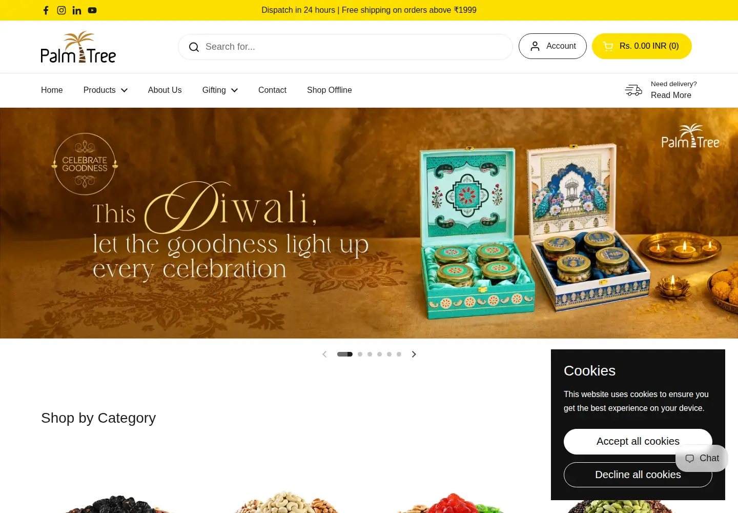 Captured homepage of palmtreeshopping.com in the current scan