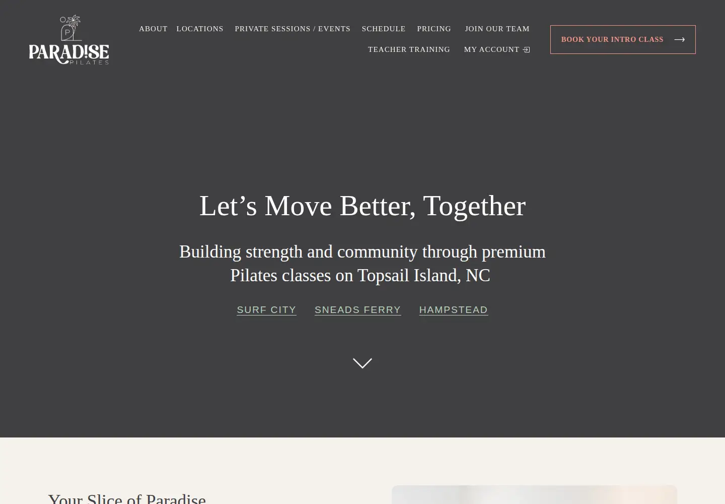 Screenshot of paradisepilatesti.com