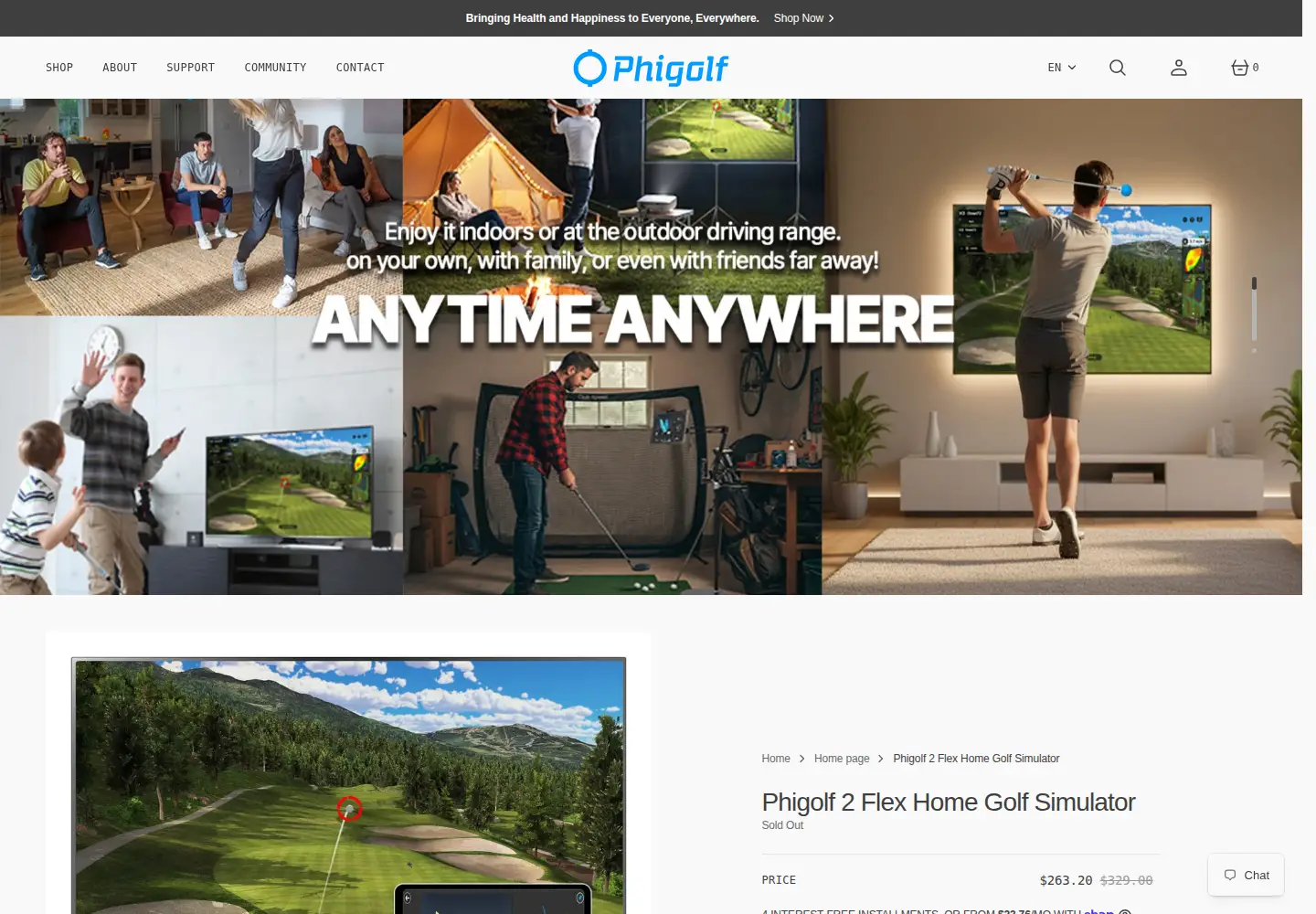 Captured homepage of phigolf.com in the current scan