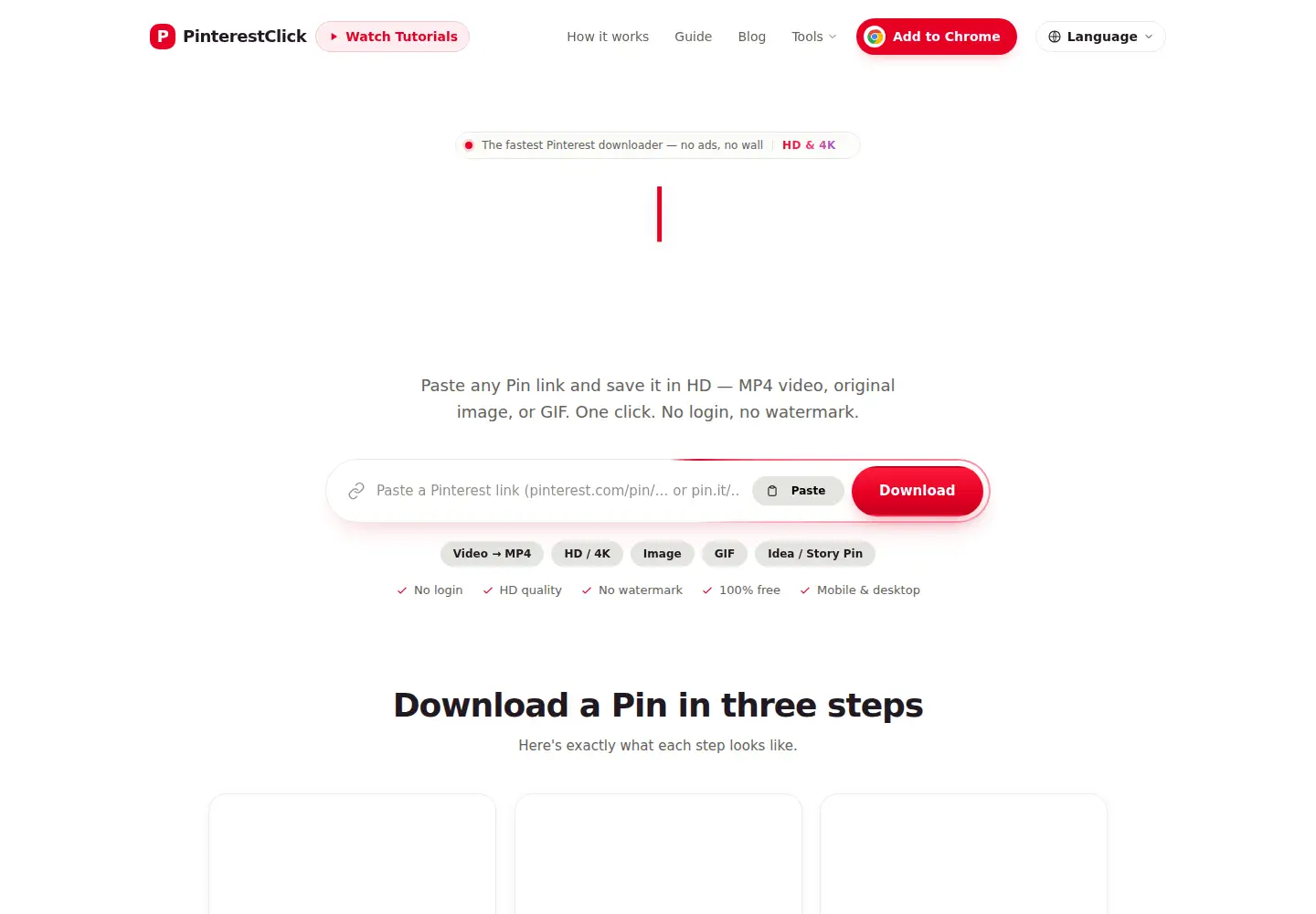 Screenshot of pinterestclick.com