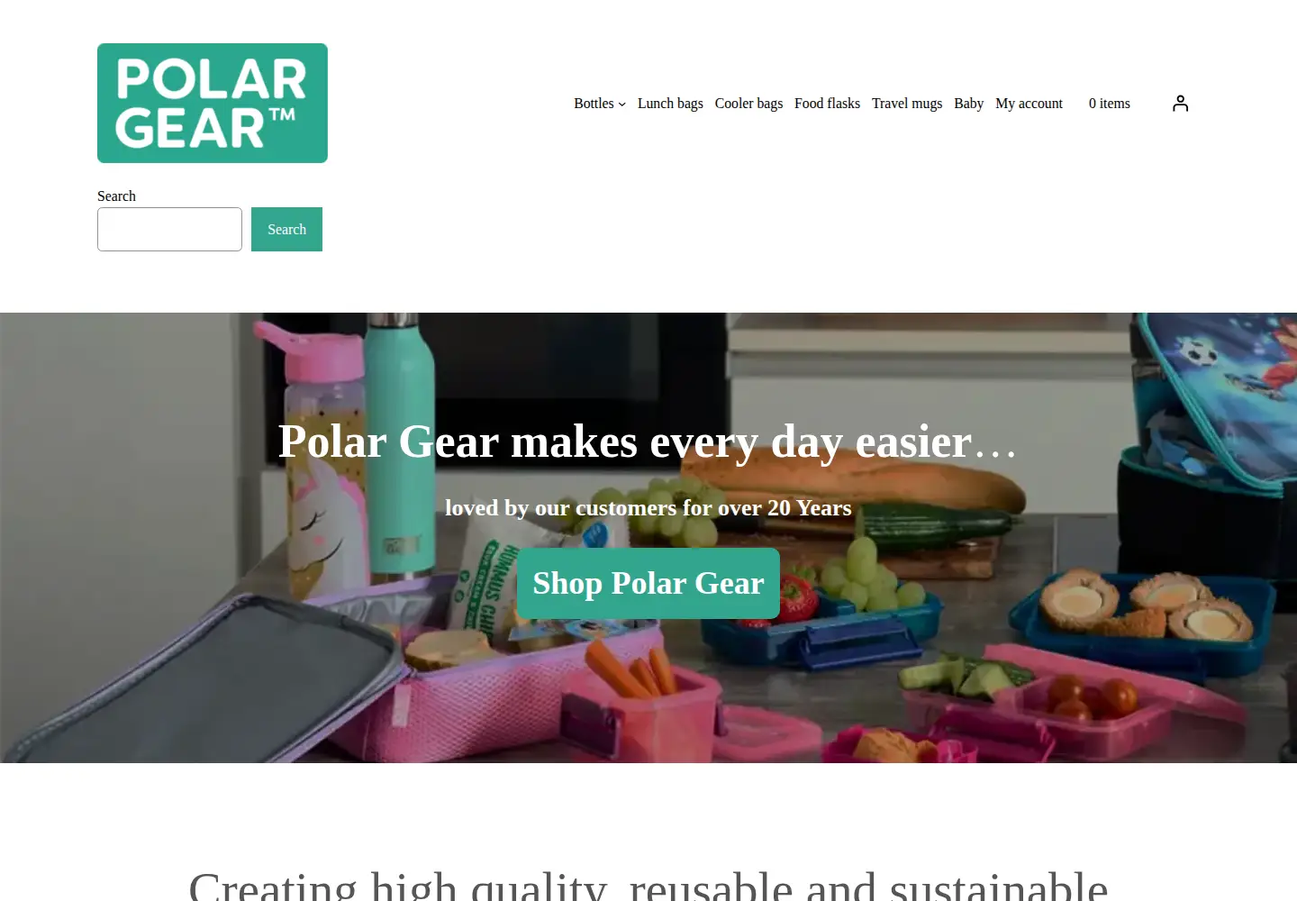 Screenshot of polargear.com