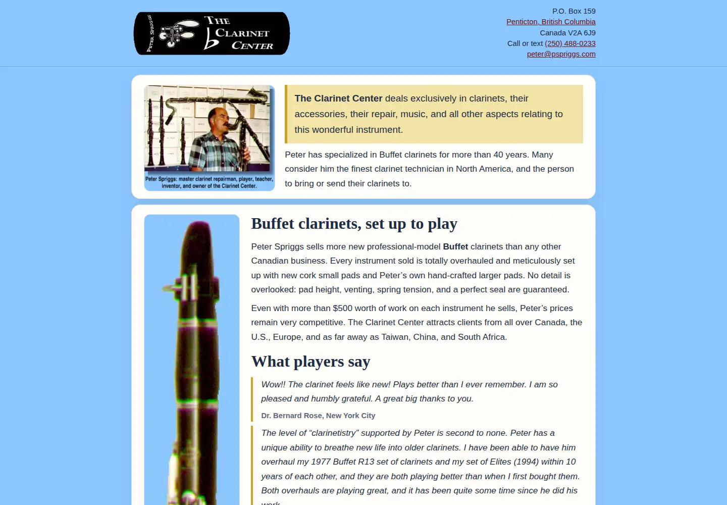 Screenshot of pspriggs.com