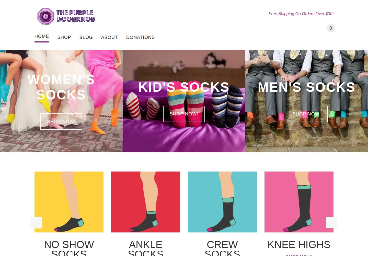 Captured homepage of purpledoorknob.com in the current scan