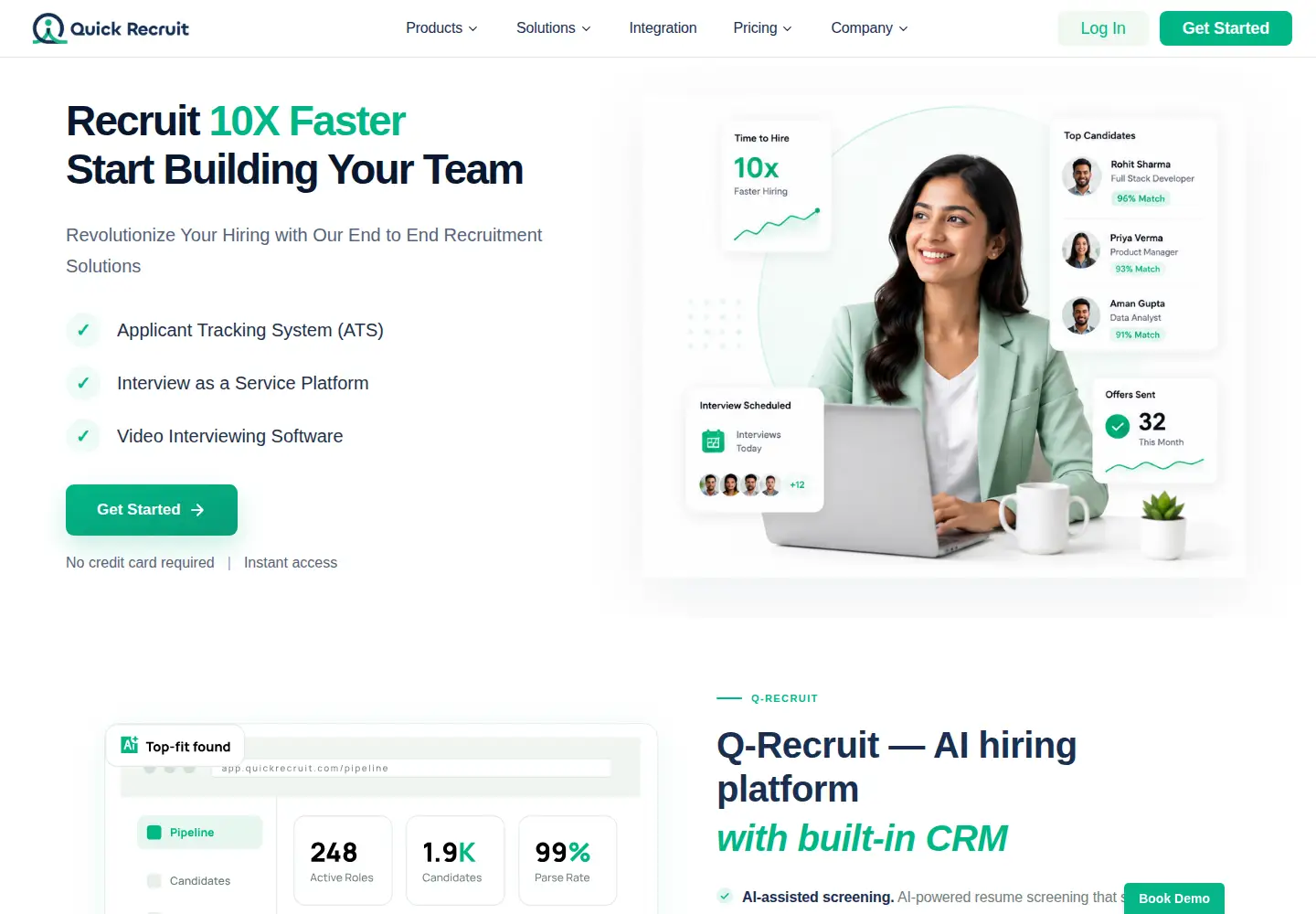 Screenshot of quickrecruit.com