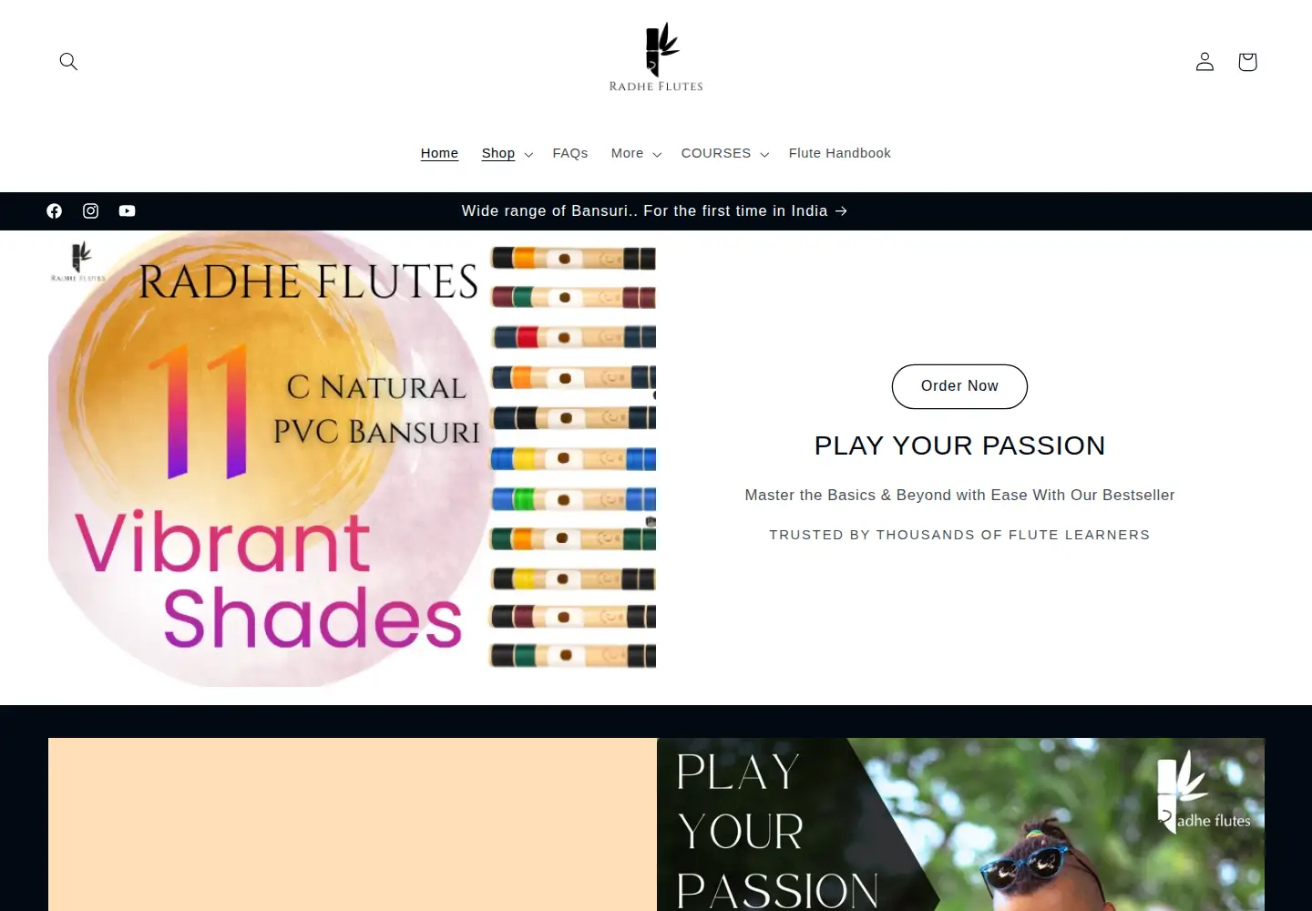 Screenshot of radheflutes.com