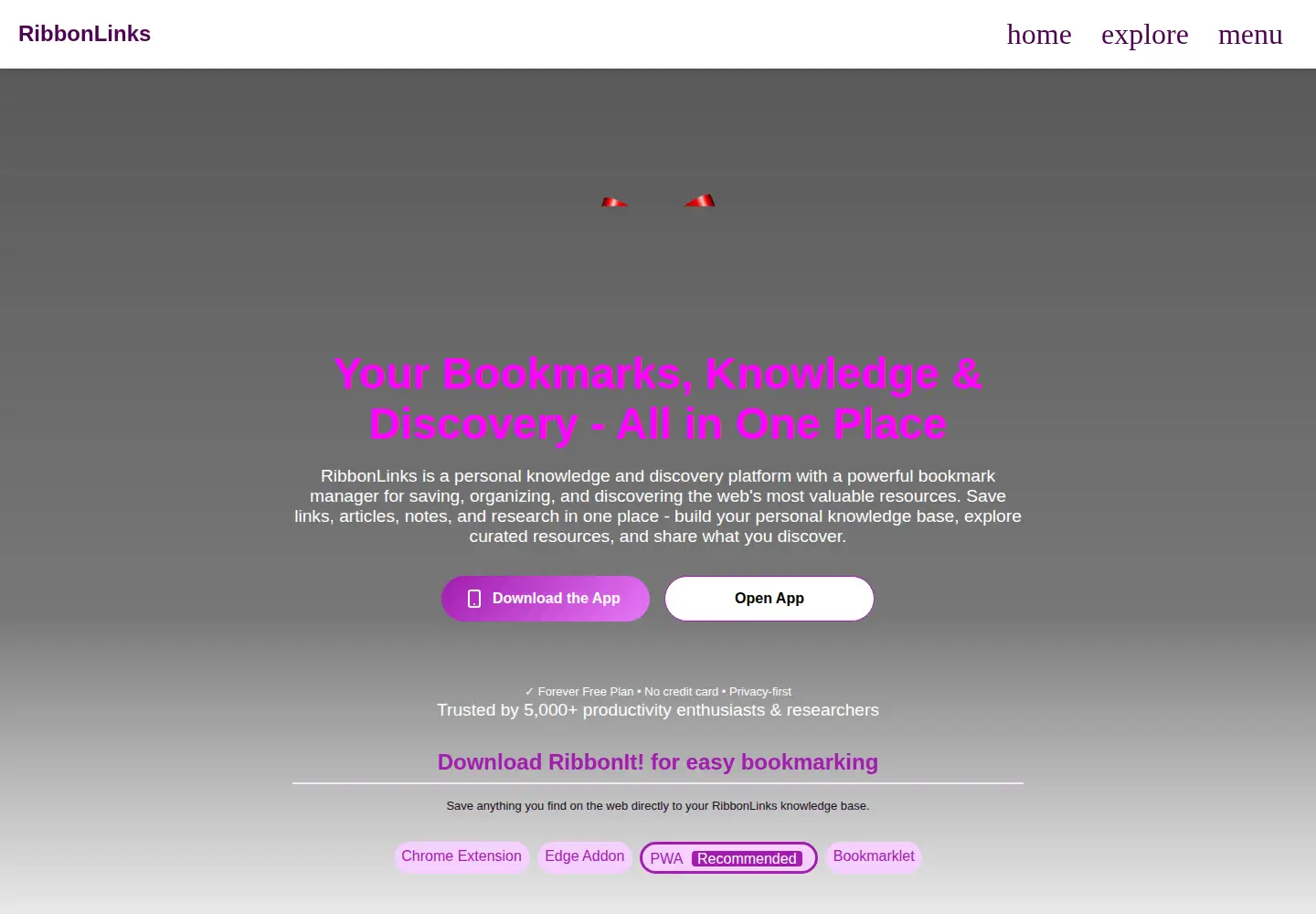 Screenshot of ribbonlinks.com