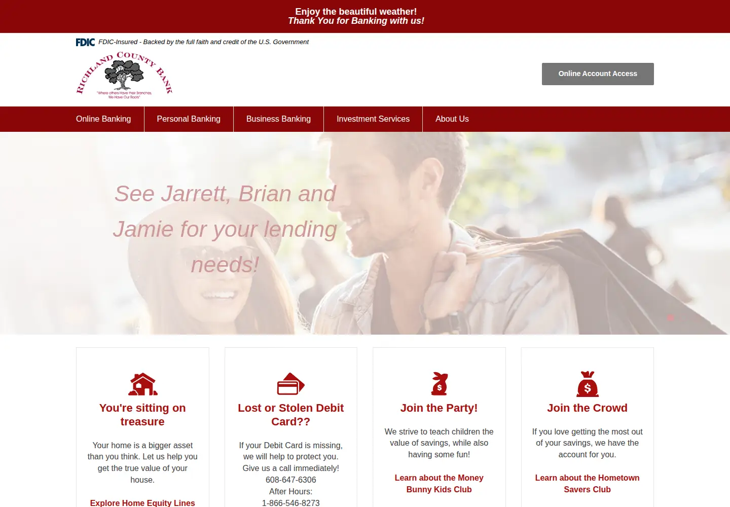 Captured homepage of richlandcountybank.com in the current scan