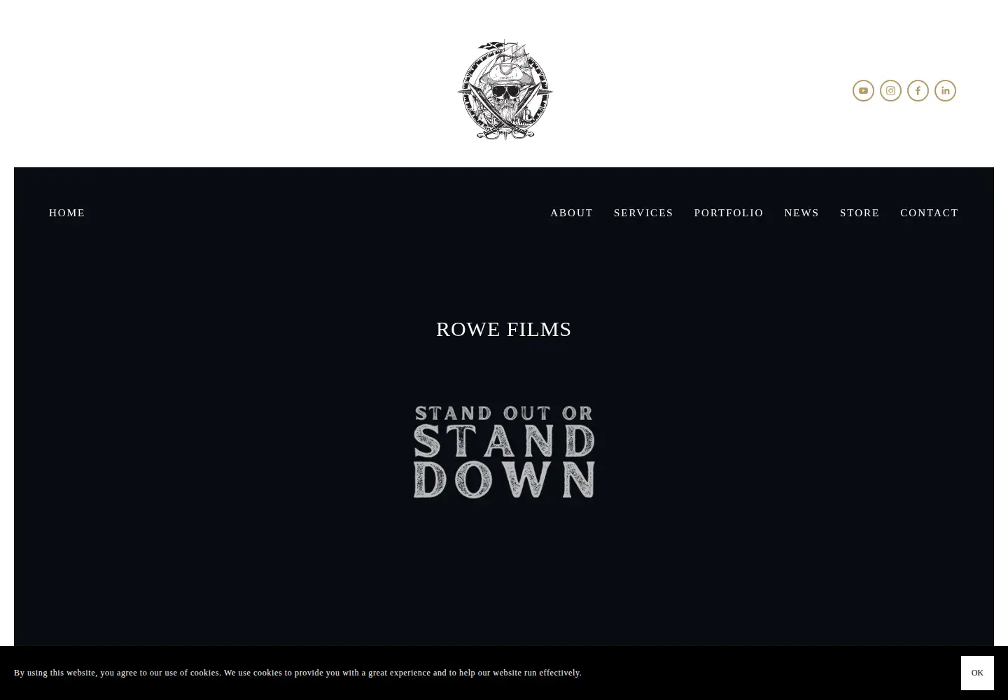 Screenshot of rowefilms.com