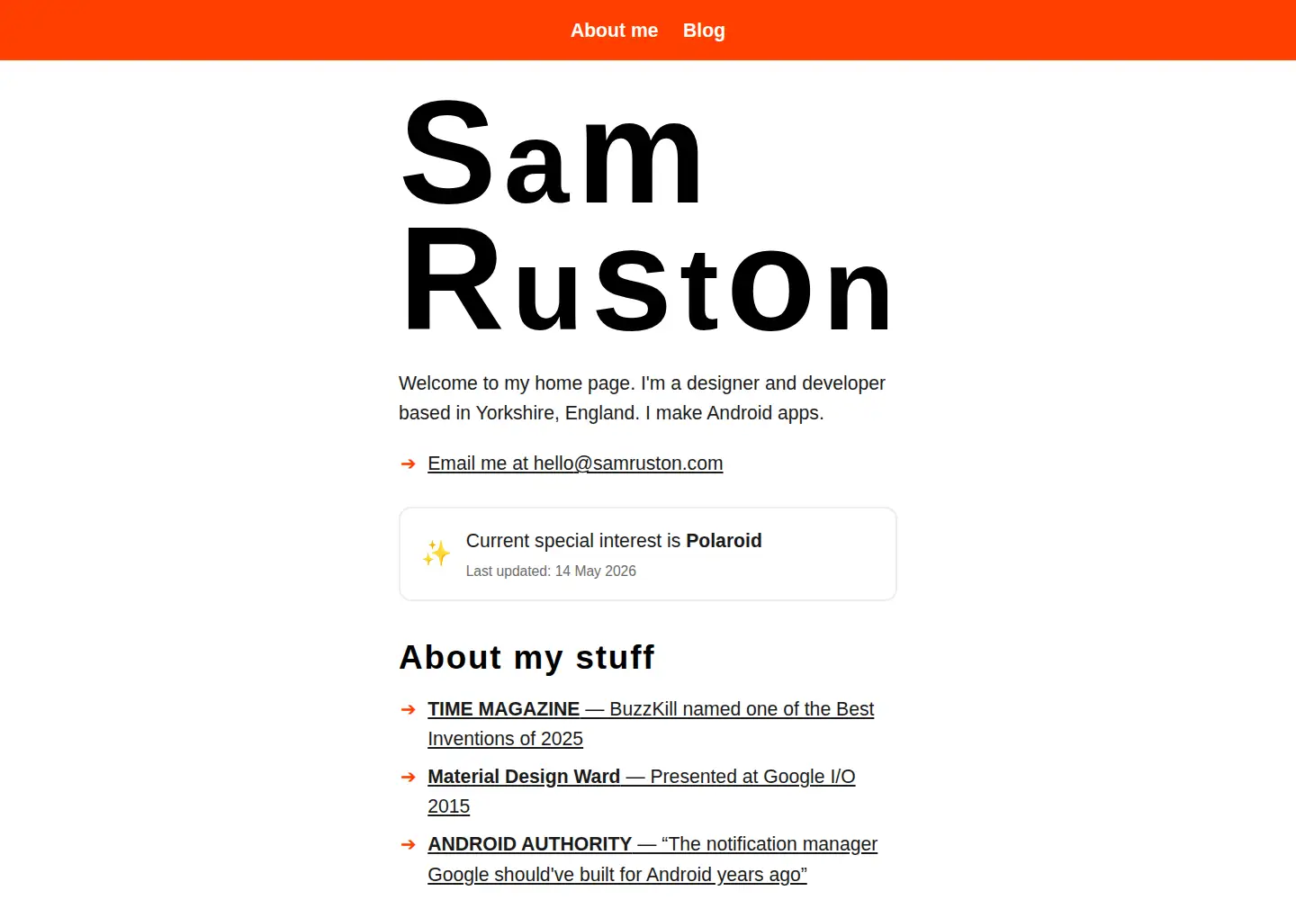 Screenshot of samruston.com