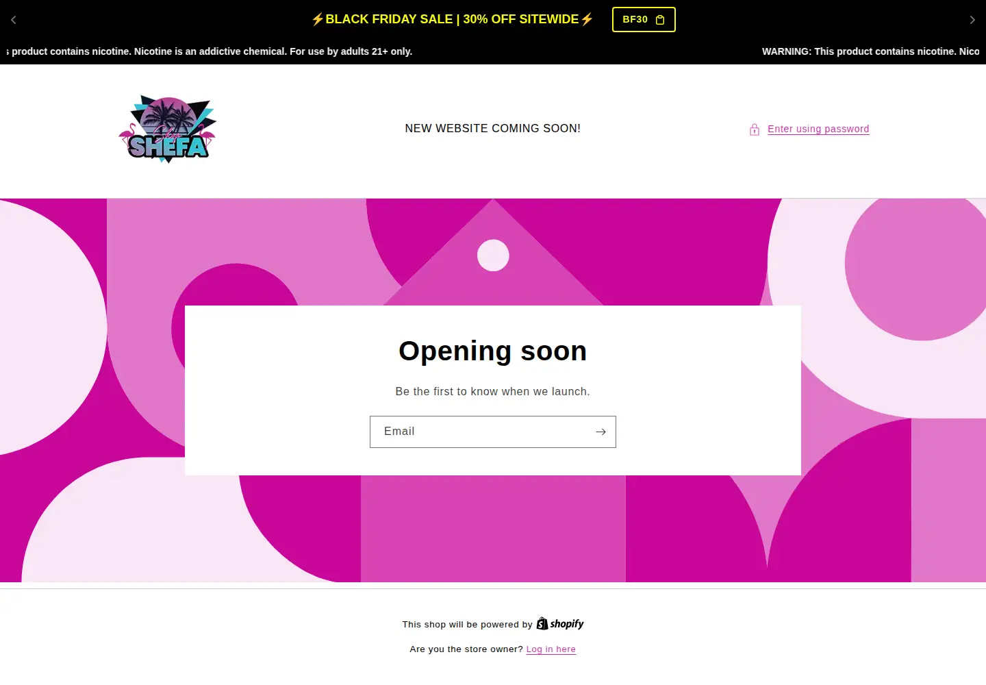 Screenshot of shopshefa.com