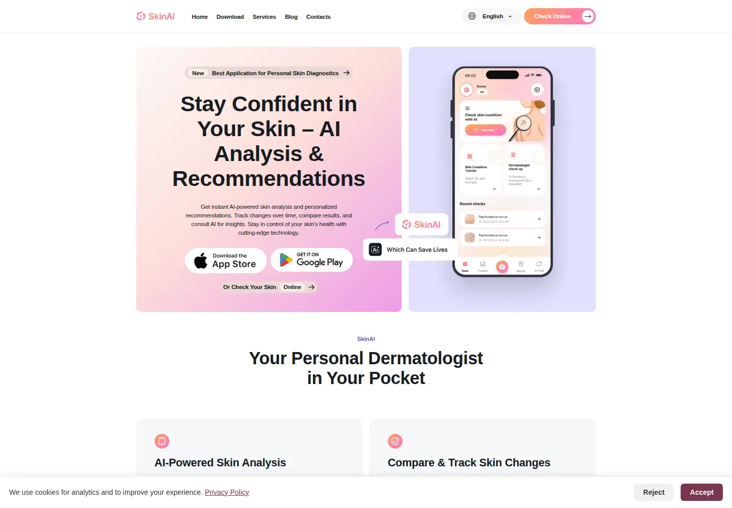 Screenshot of skinailab.com