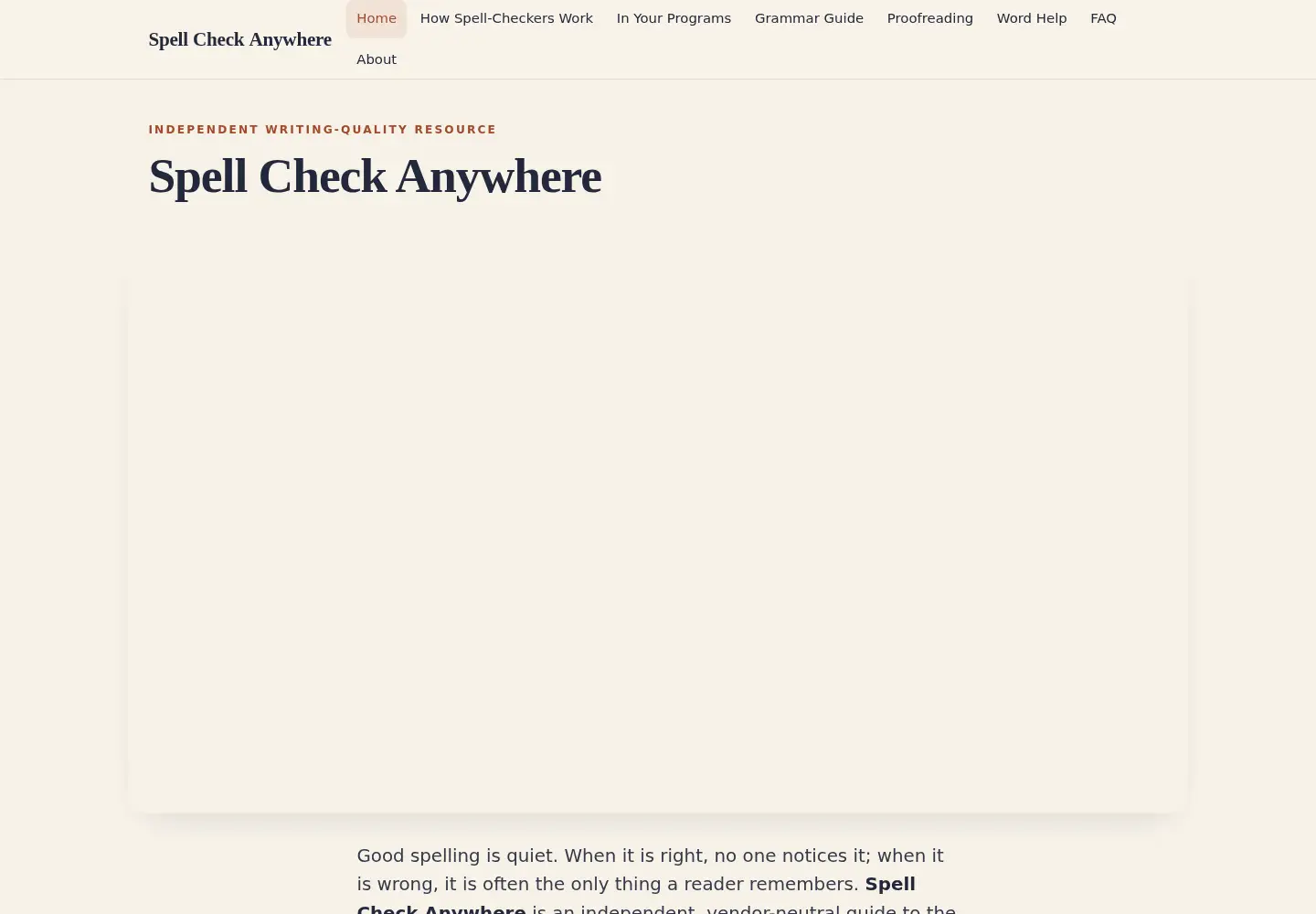 Screenshot of spellcheckanywhere.com