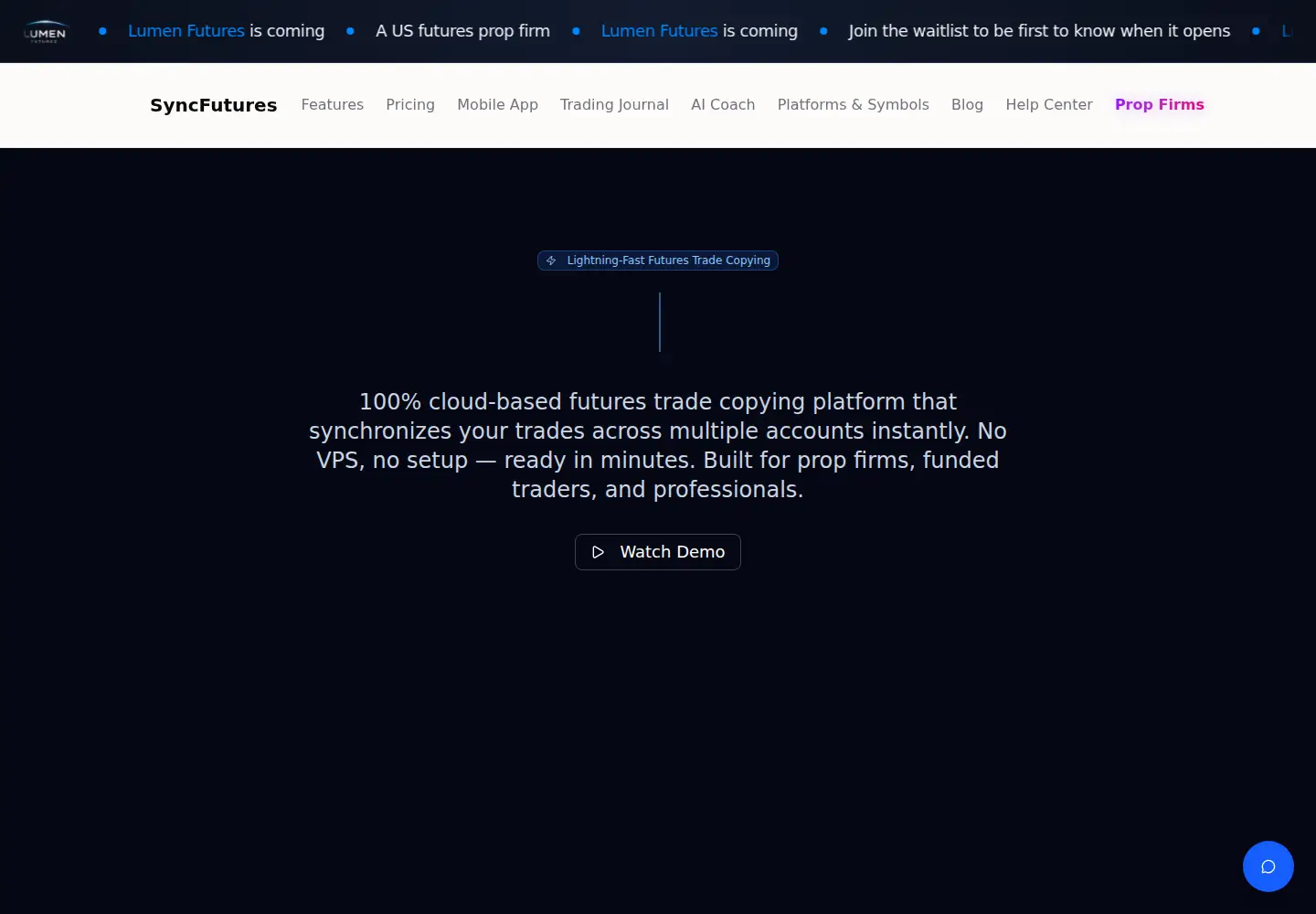 Screenshot of syncfutures.com