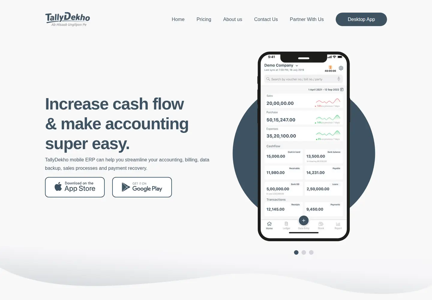 Screenshot of tallydekho.com
