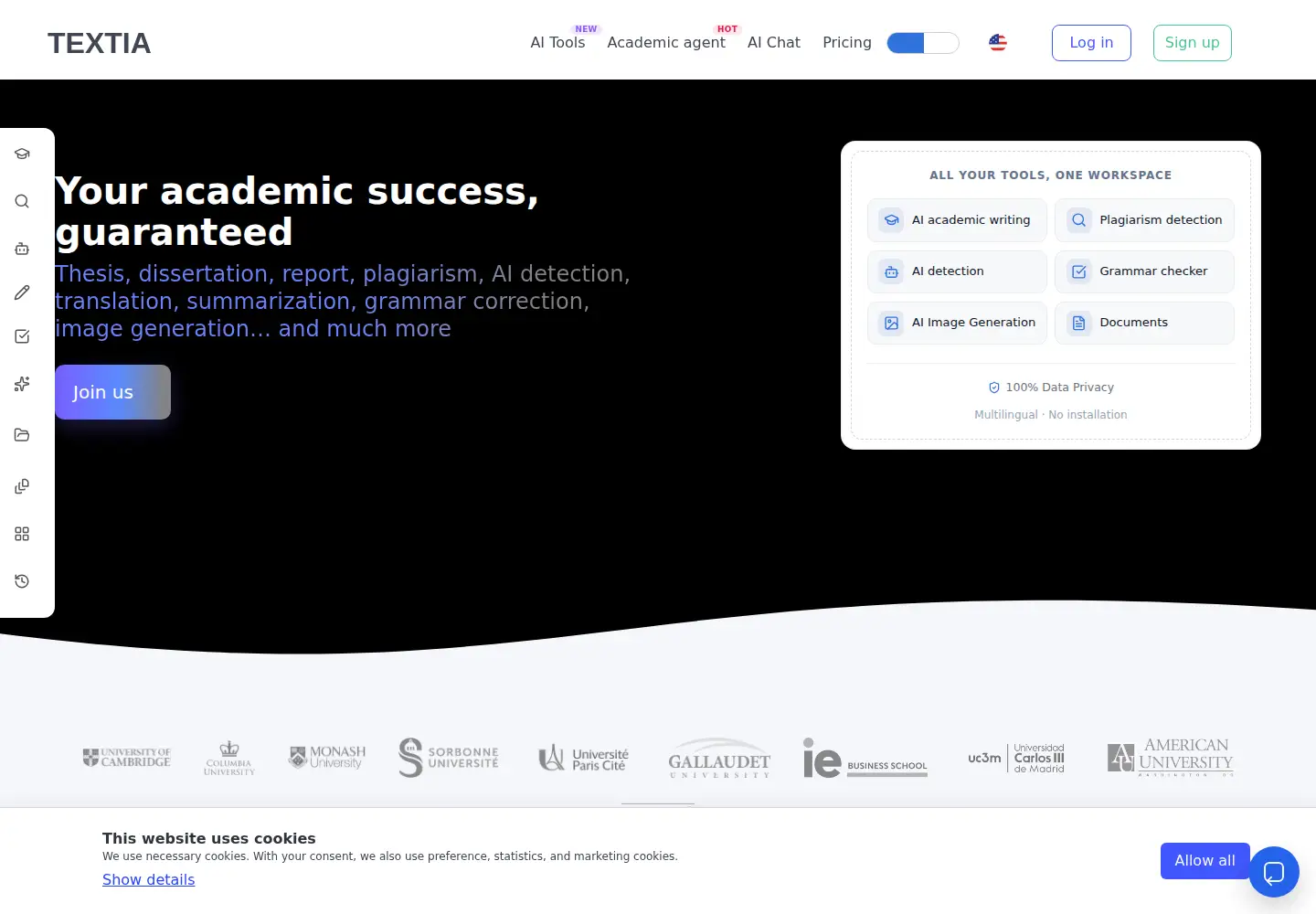 Screenshot of textiaa.com